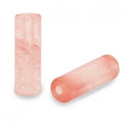 Rohr Natursteinperle 13x4mm Rose pink